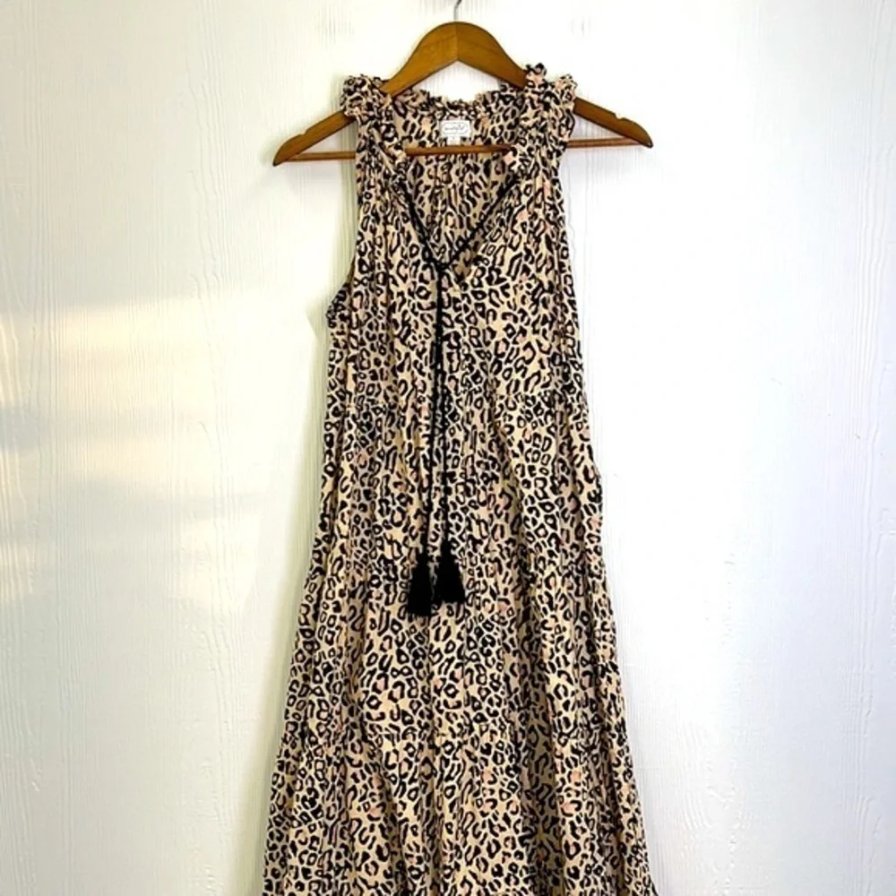 Mudpie - Light Tan And Black Cheetah Sleeveless Maxi Dress Size Small - Picture 7 of 12